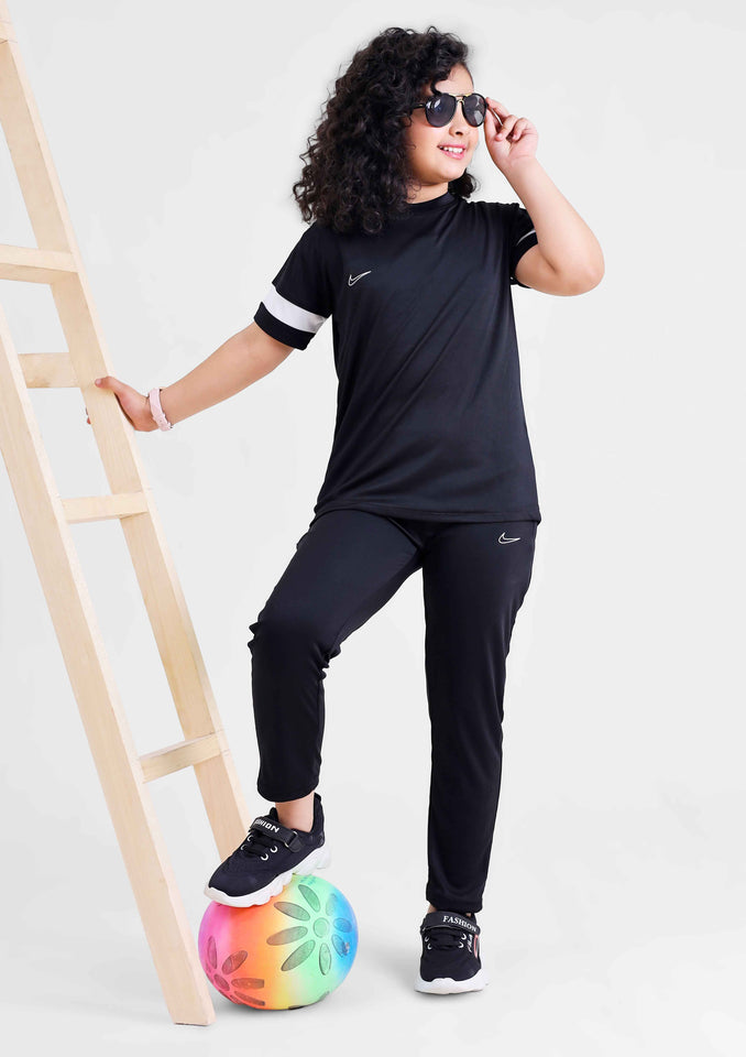 NIk Dri-Fit Tracksuit Black White