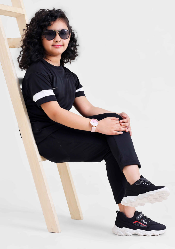 NIk Dri-Fit Tracksuit Black White