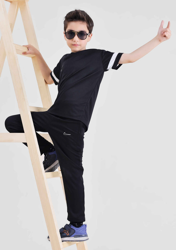 NIk Dri-Fit Tracksuit Black White
