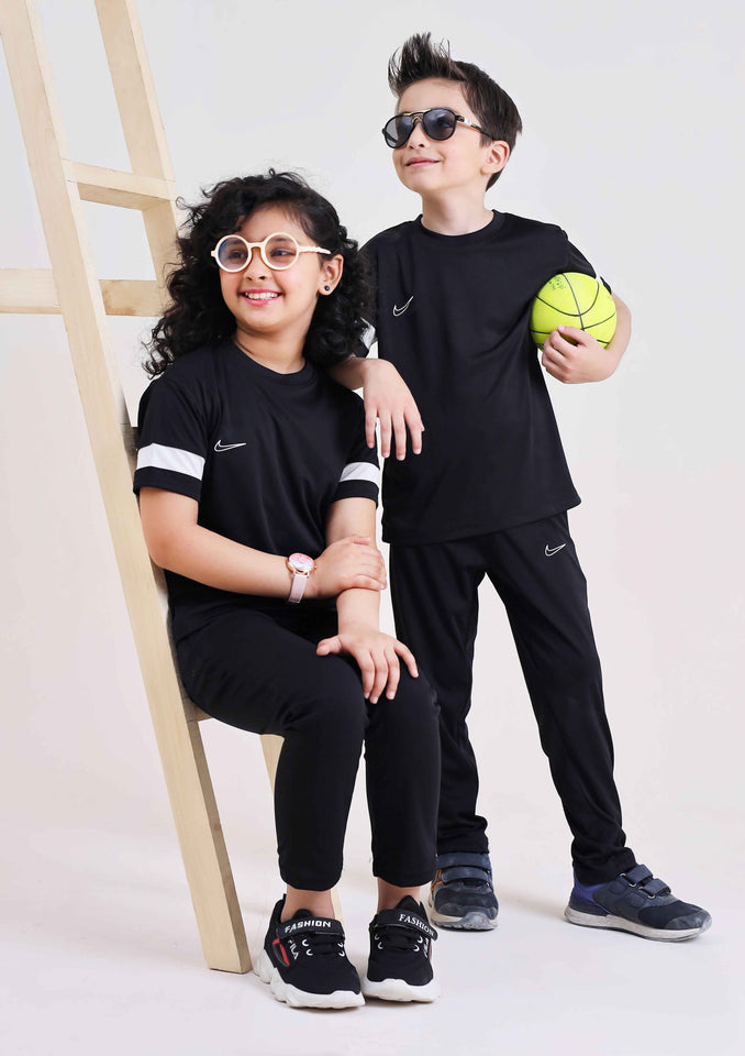 NIk Dri-Fit Tracksuit Black White