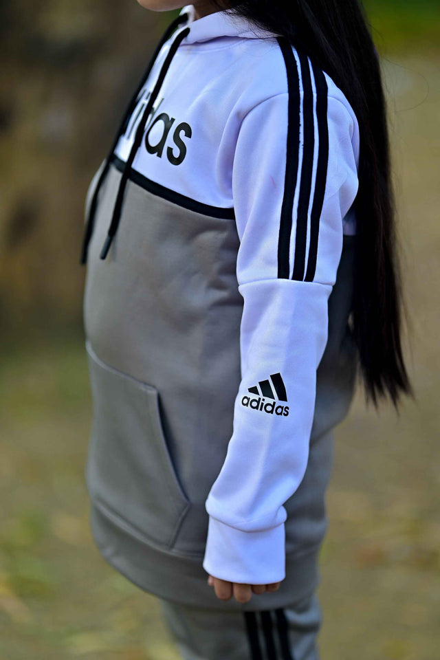 Adi Premium Tracksuit Grey White
