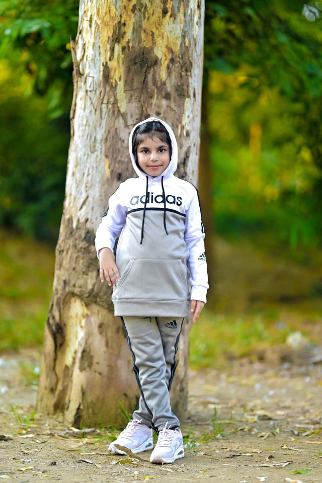 Adi Premium Tracksuit Grey White