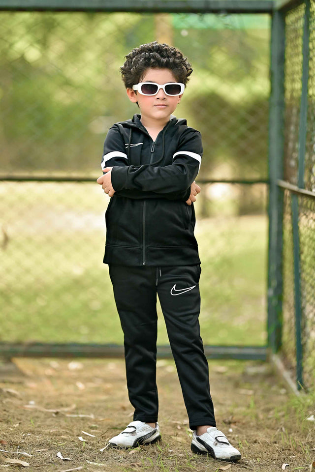 NIK Premium Tracksuit Black White