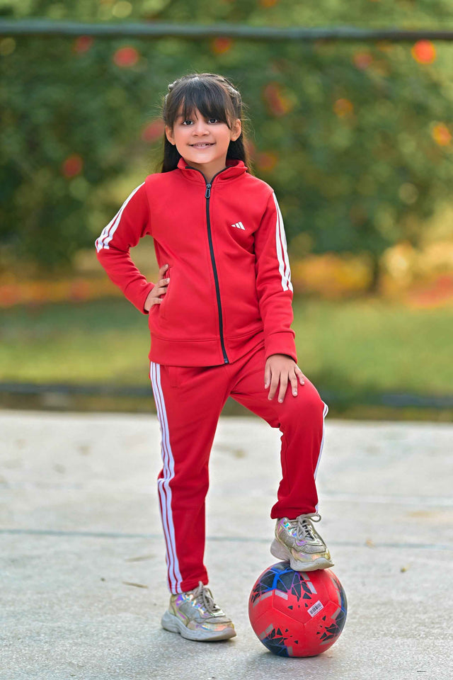 Adi Premium Tracksuit Red