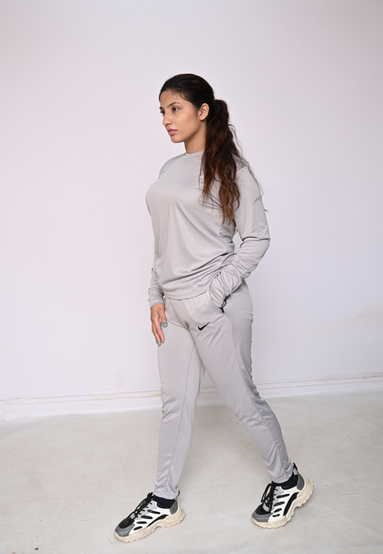 Nik Silver-Grey Full Sleeves Dri-Fit Tracksuit-F