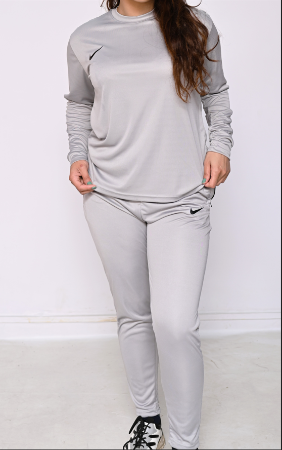 Nik Silver-Grey Full Sleeves Dri-Fit Tracksuit-F