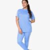 ADI Sky Blue with White Stripes Dri-Fit Tracksuit-F